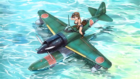 Download Anime Aviator Girls Wallpaper