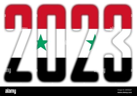 2023, isolated on white - With the Flag of Syria Stock Photo - Alamy