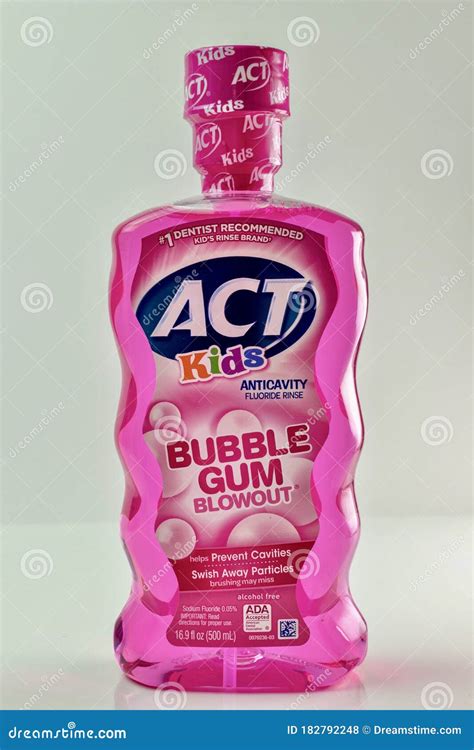 Act Kids Bubble Gum Mouthwash Editorial Stock Photo - Image of bubble ...