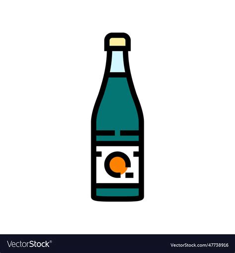 Sake bottle japanese food color icon Royalty Free Vector