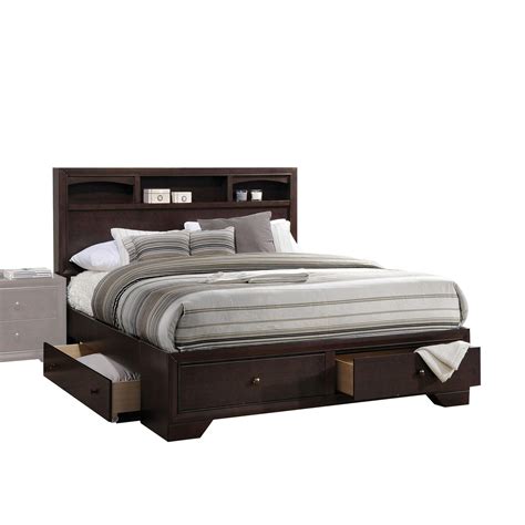 Buy HABITRIO Queen Bed with Storage, Solid Wood Queen Size Platform Bed ...