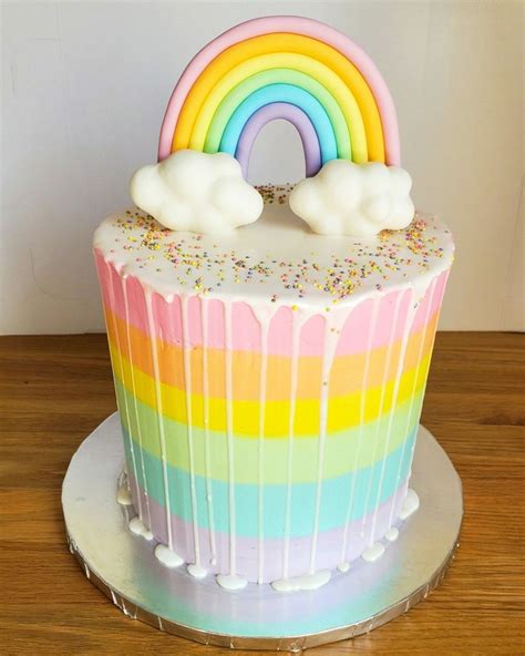 Rainbow cake | Rainbow cake, Pastel rainbow cake, Rainbow icing