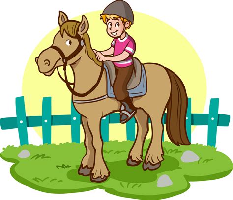 boy riding horse cartoon vector 18807814 Vector Art at Vecteezy