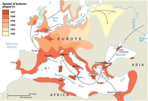 Locations and Spread - The Bubonic Plague