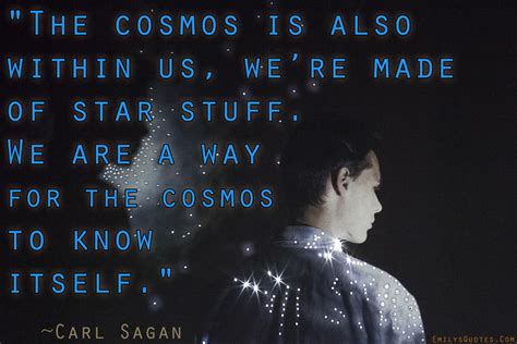 The cosmos is also within us, we’re made of star stuff. We are a way ...