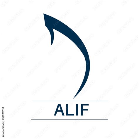 Alif arabic letter calligraphy design. Stock Vector | Adobe Stock