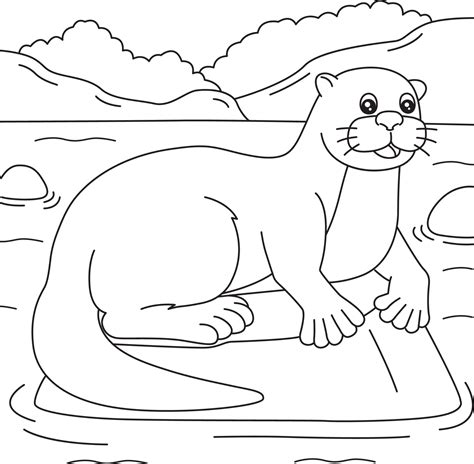 Otter Coloring Page