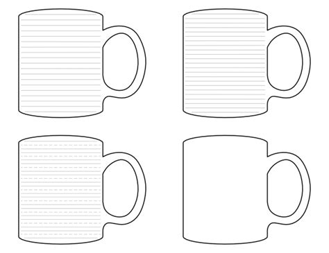 Free Printable Mug-Shaped Writing Templates