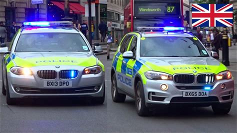 Police cars responding x3 - BMW 5 series & Armed Police BMW X5 - YouTube