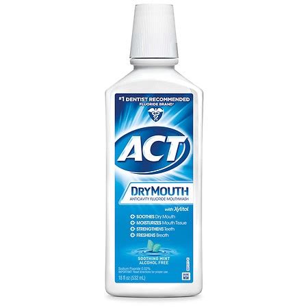 ACT Dry Mouth Anticavity Fluoride Mouthwash Soothing Mint | Walgreens