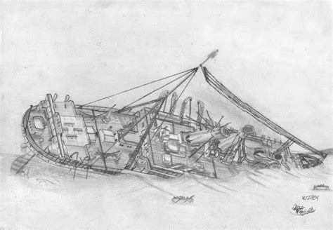 Ship Sinking Drawing at PaintingValley.com | Explore collection of Ship ...