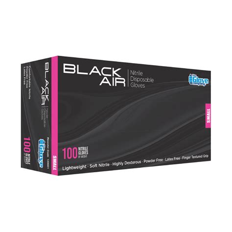 BLACK AIR NITRILE GLOVES – BOX - DOLLHOUSE BEAUTY SUPPLIES