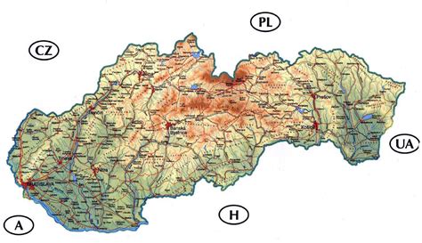 Mapa: Mapa Slovenska Ke Stažení | Map, Slovakia, World thinking day