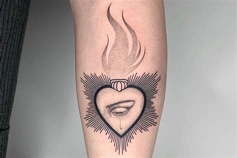 8 Bit Heart Tattoo Chest