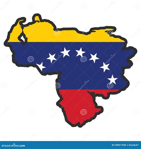 Isolated Map of Venezuela with Its Flag Vector Stock Vector ...