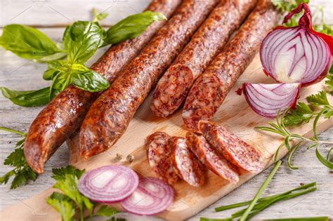 Salami smoked sausage | High-Quality Food Images ~ Creative Market