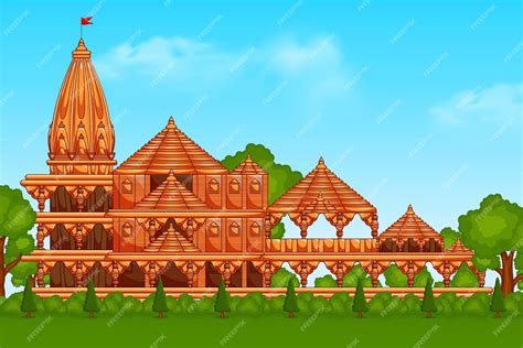 Premium Vector | Shri ram mandir Ayodhya Temple Birth place of god Ram