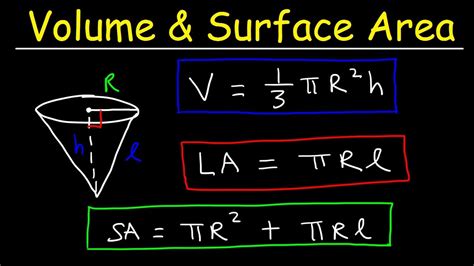 Volume and Surface Area of a Cone & Lateral Area Formula- Basic ...