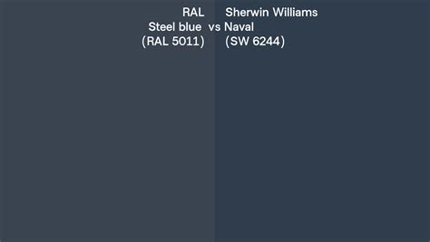 RAL Steel blue (RAL 5011) vs Sherwin Williams Naval (SW 6244) side by ...