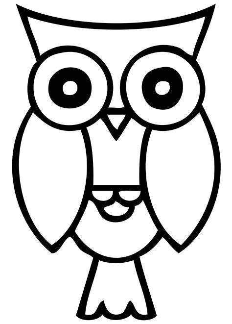 Owl Clip Art Black And White Outline