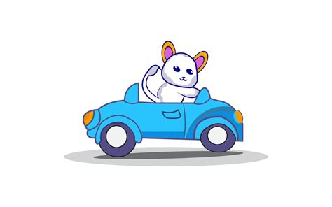 Cute cat driving car cartoon character. 14196012 Vector Art at Vecteezy