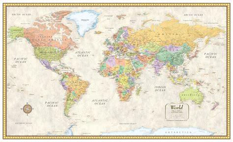 RMC World Classic Map, Image Hi Res | World map poster, Large world map ...