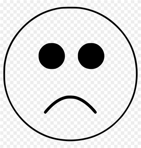 Clipart Sad Smiley Emoji Face Black And White White - Black And White ...