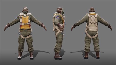 [Showcase] WW2 USAAF Bomber Crew (Final project at university) — polycount