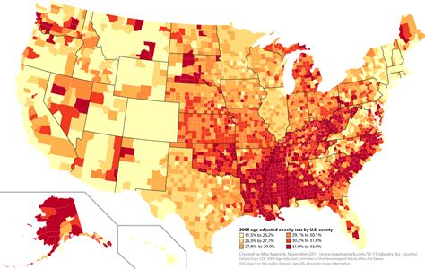 Mapping U.S. obesity rates at the county level · Max Masnick