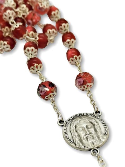 Holy Face of Jesus Chaplet | Glass Bead and Medal | Catholic Devotions