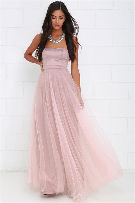 Beautiful Mauve Dress - Maxi Dress - Strapless Dress - $98.00 - Lulus