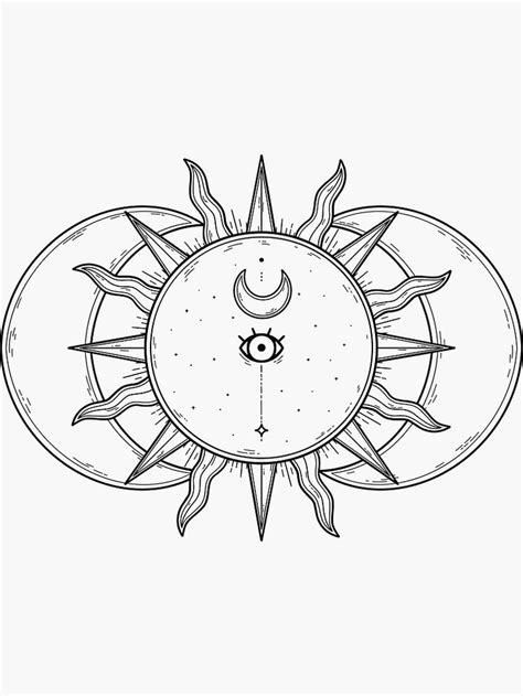 Celestial Sun and Moon and Stars Sticker by katieharperart in 2021 ...