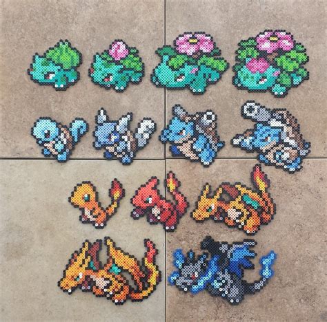 Gen I Starters - Pokemon Perler Bead Sprites | Pokemon perler beads ...