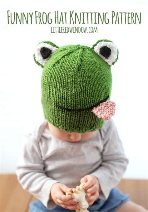 Funny Frog Hat Knitting Pattern - Little Red Window