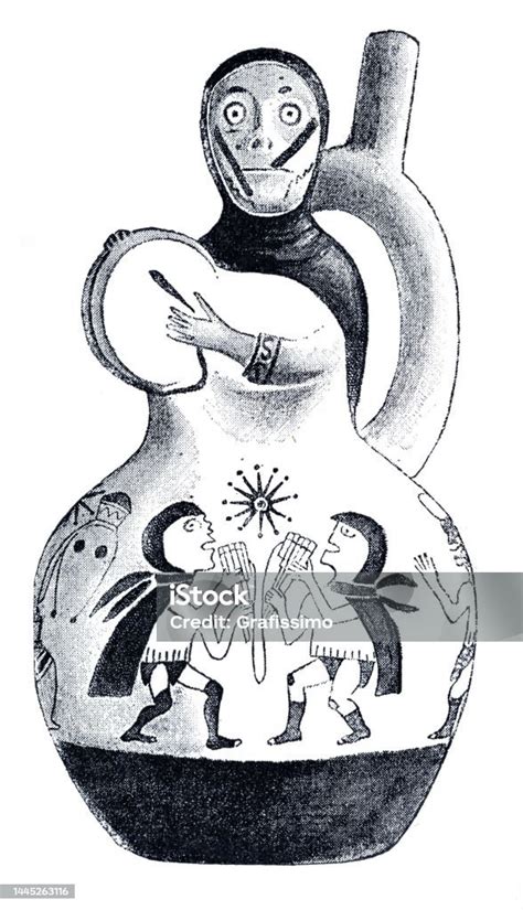 Native Americans Of Chimor Pottery Illustration Stock Illustration ...