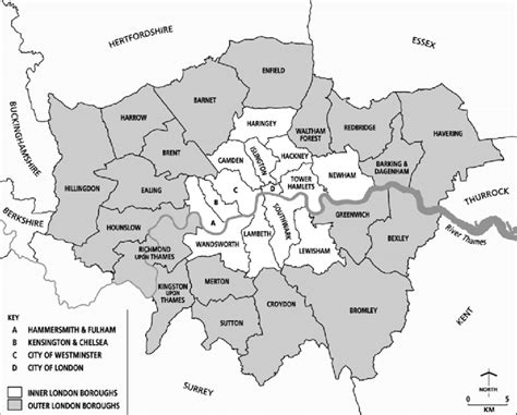 Inner London Boroughs Map