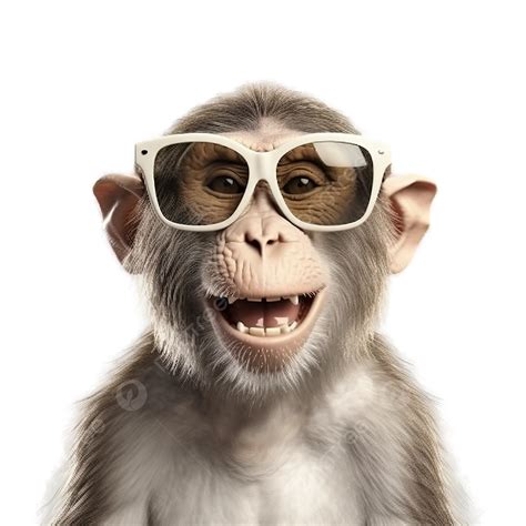 Funny Portrait Of Monkey Glasses, Chimpanzee, Monkey, Animal PNG ...