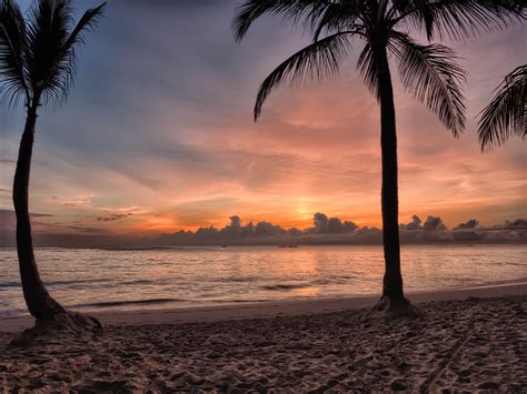 Tropical Beach Sunset Royalty-Free Stock Photo