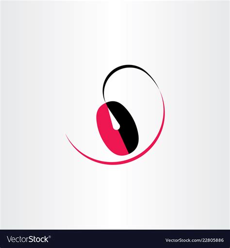 Computer mouse logo red black symbol icon Vector Image