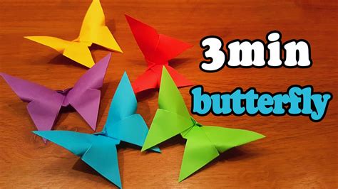 How To Make an Easy Origami Butterfly (in 3 MINUTES!) - YouTube