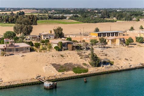 Suez Canal Near Ismailia, Egypt, Africa Editorial Image - Image of ...