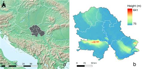 (a) Location of the Vojvodina Province (Serbia) in Europe and (b ...