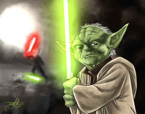 Yoda recalls the battle with Dooku by TheJarett on DeviantArt