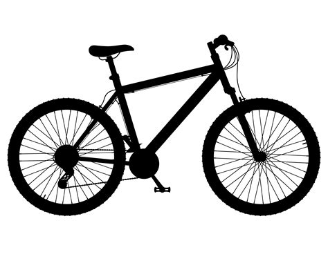 mountain bike with gear shifting black silhouette vector illustration ...