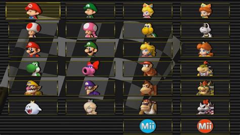 Mario Kart Wii - All Characters - YouTube