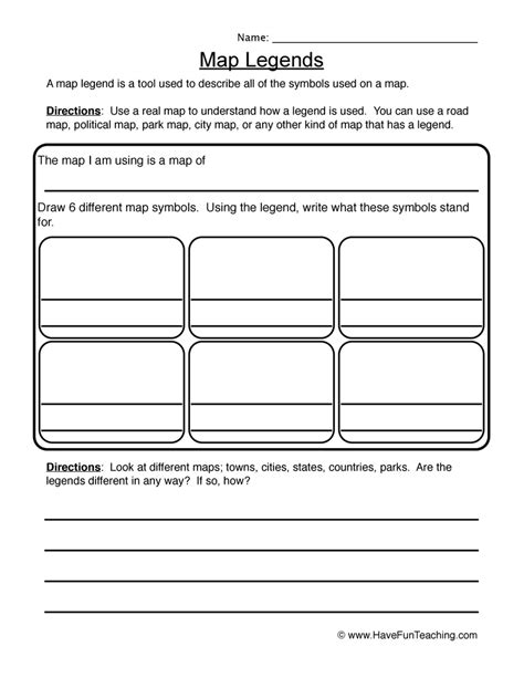 Map Legends Worksheet by Teach Simple