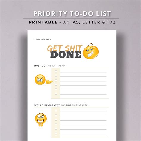 Printable to Do List Funny Cute Pdf Digital Download Daily Weekly ...