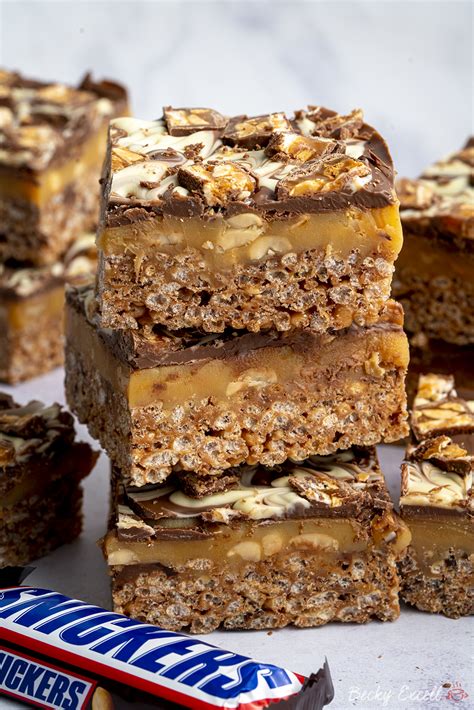 Gluten-free Snickers Millionaire's Rice Crispy Squares Recipe - No-bake