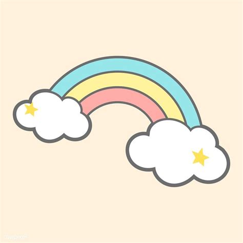 Rainbow on clouds magical vector | free image by rawpixel.com ...