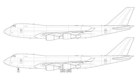 Boeing 747-400F (SCD and BCF) blank illustration templates – Norebbo